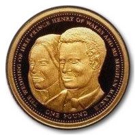 Alderney 1 Pound - Elizabeth II Royal Wedding Harry and Meghan; Gold Piedfort reverse