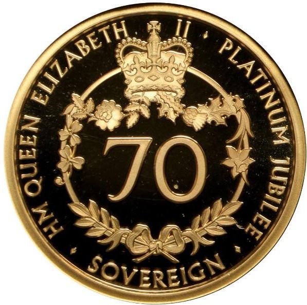 Alderney 1 Sovereign - Elizabeth II Platinum Jubilee