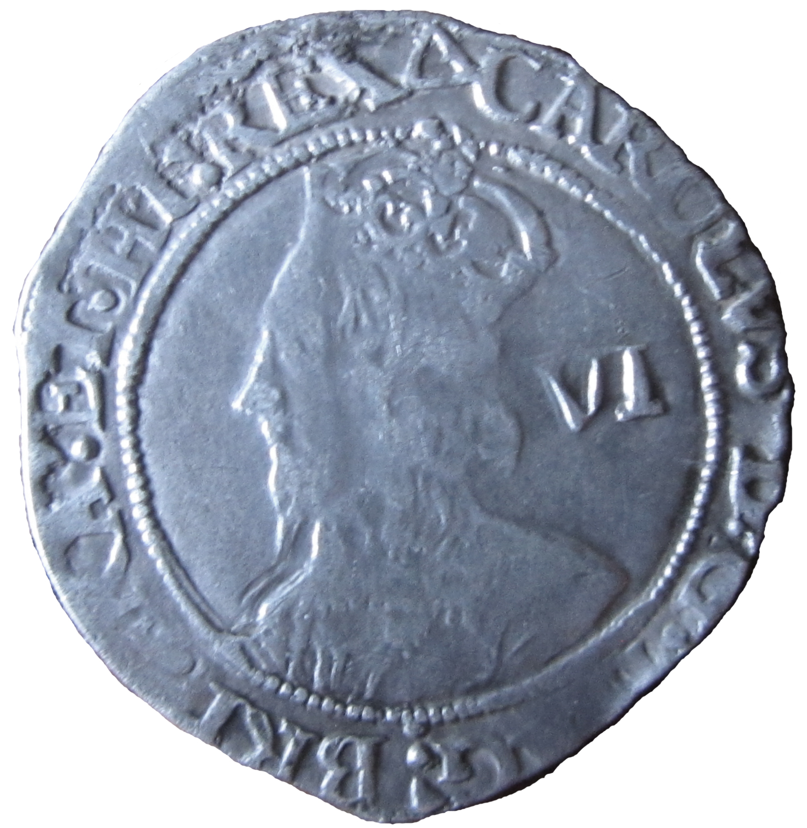 6 Pence - Charles I 6th bust; group F obverse