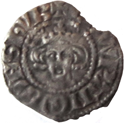 ½ Penny - Edward I Newcastle; class 3e obverse