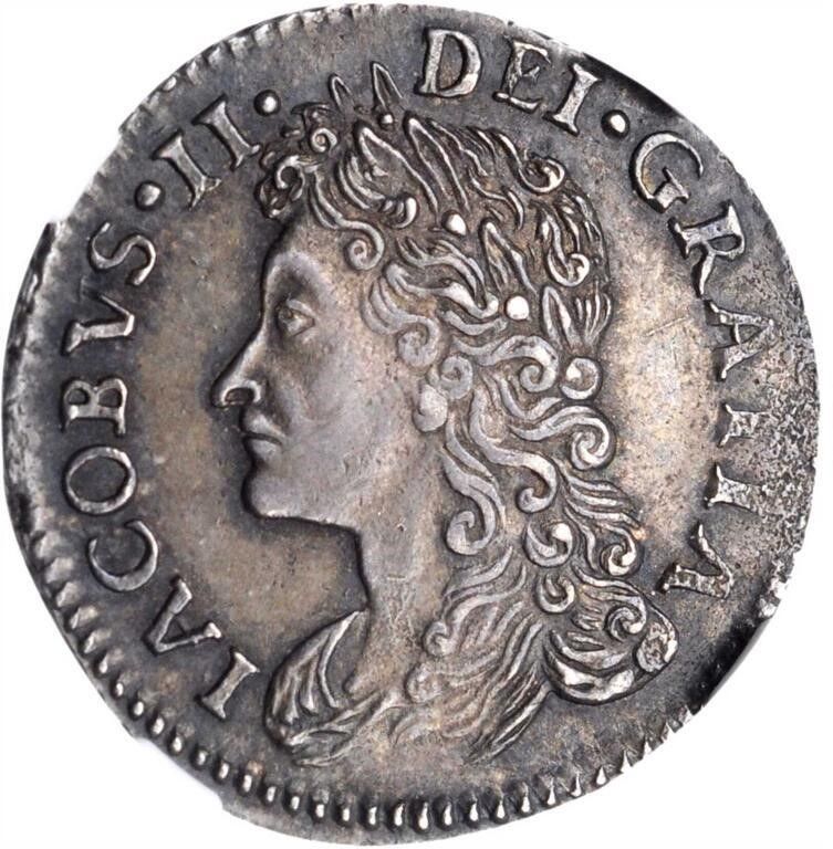 Ireland 6 Pence - James II Silver coinage obverse