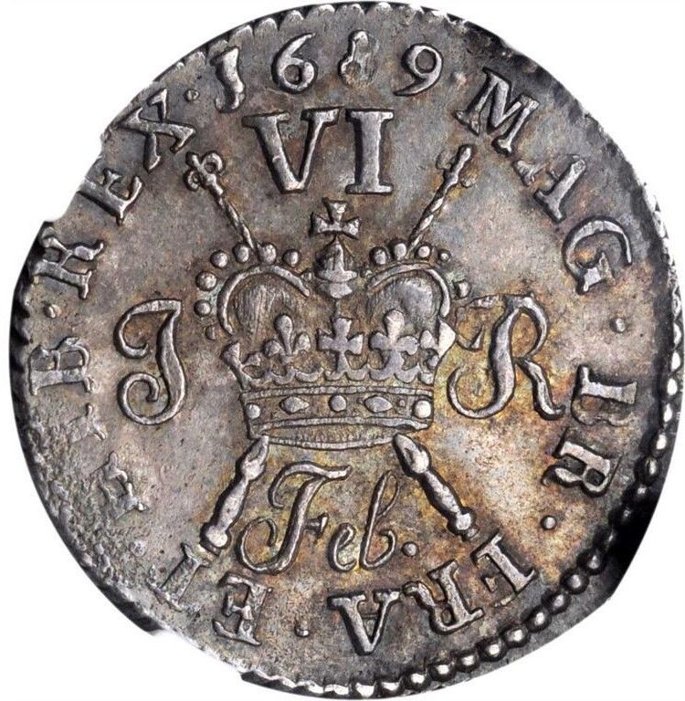 Ireland 6 Pence - James II Silver coinage