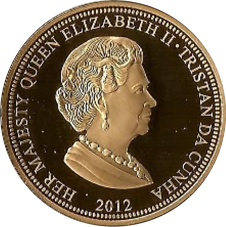 Tristan da Cunha 50 Pence - Elizabeth II Diamond Jubilee - portrait with black hat obverse