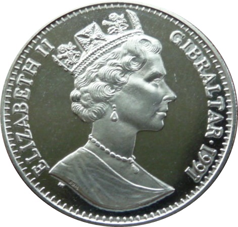 Gibraltar 1 Crown - Elizabeth II Long-jump obverse