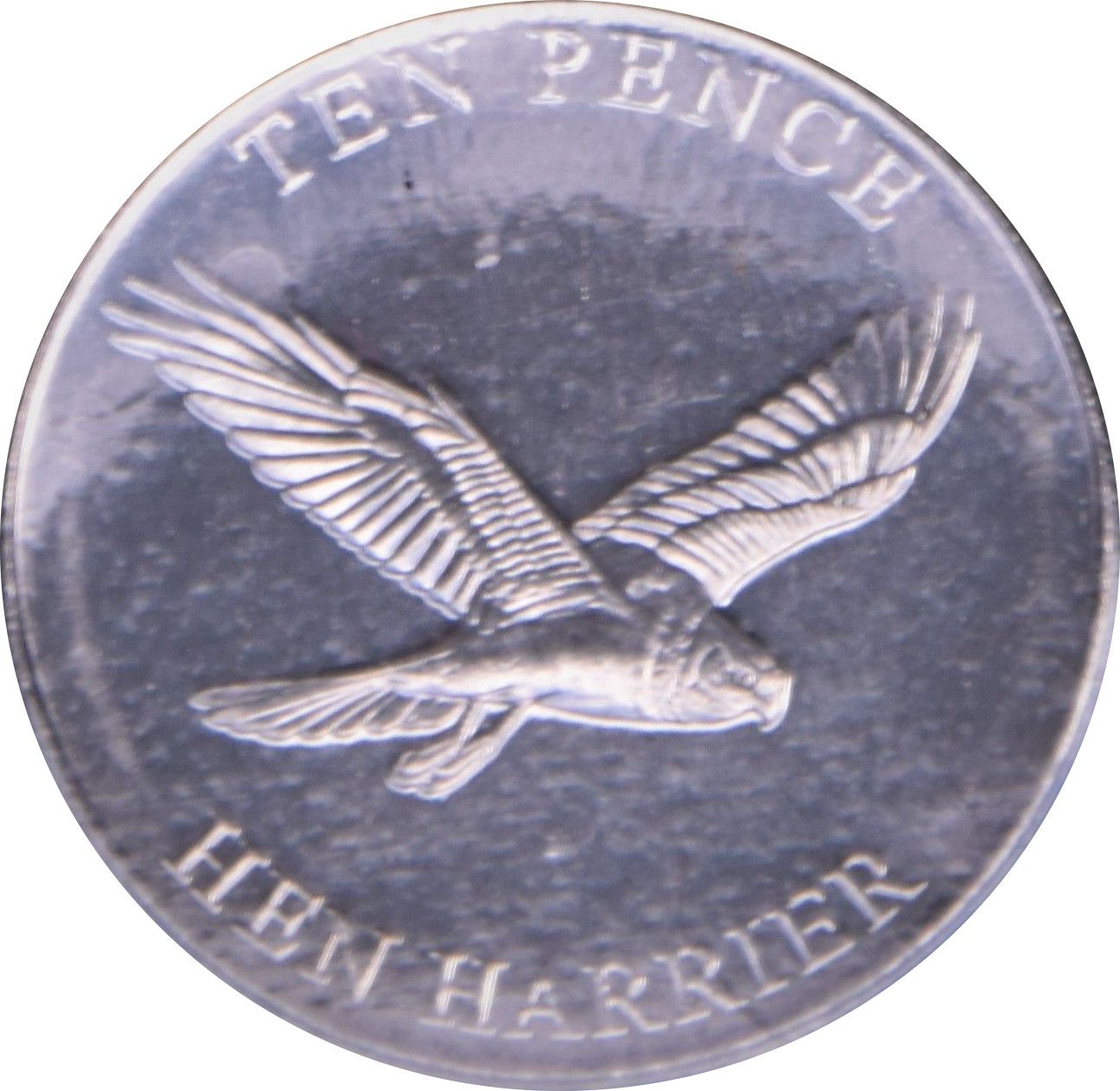 Guernsey 10 Pence - Elizabeth II Hen Harrier reverse