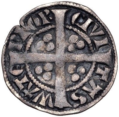 Ireland ½ Penny - Edward I Second coinage, Class I; Waterford
