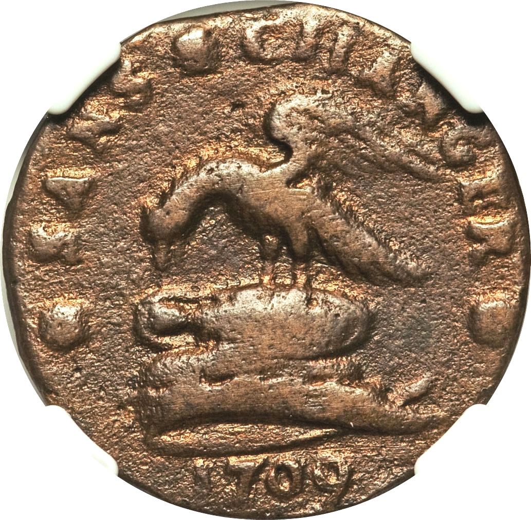 Isle of Man 1 Penny - James Stanley 1st Derby Coinage; Brass obverse