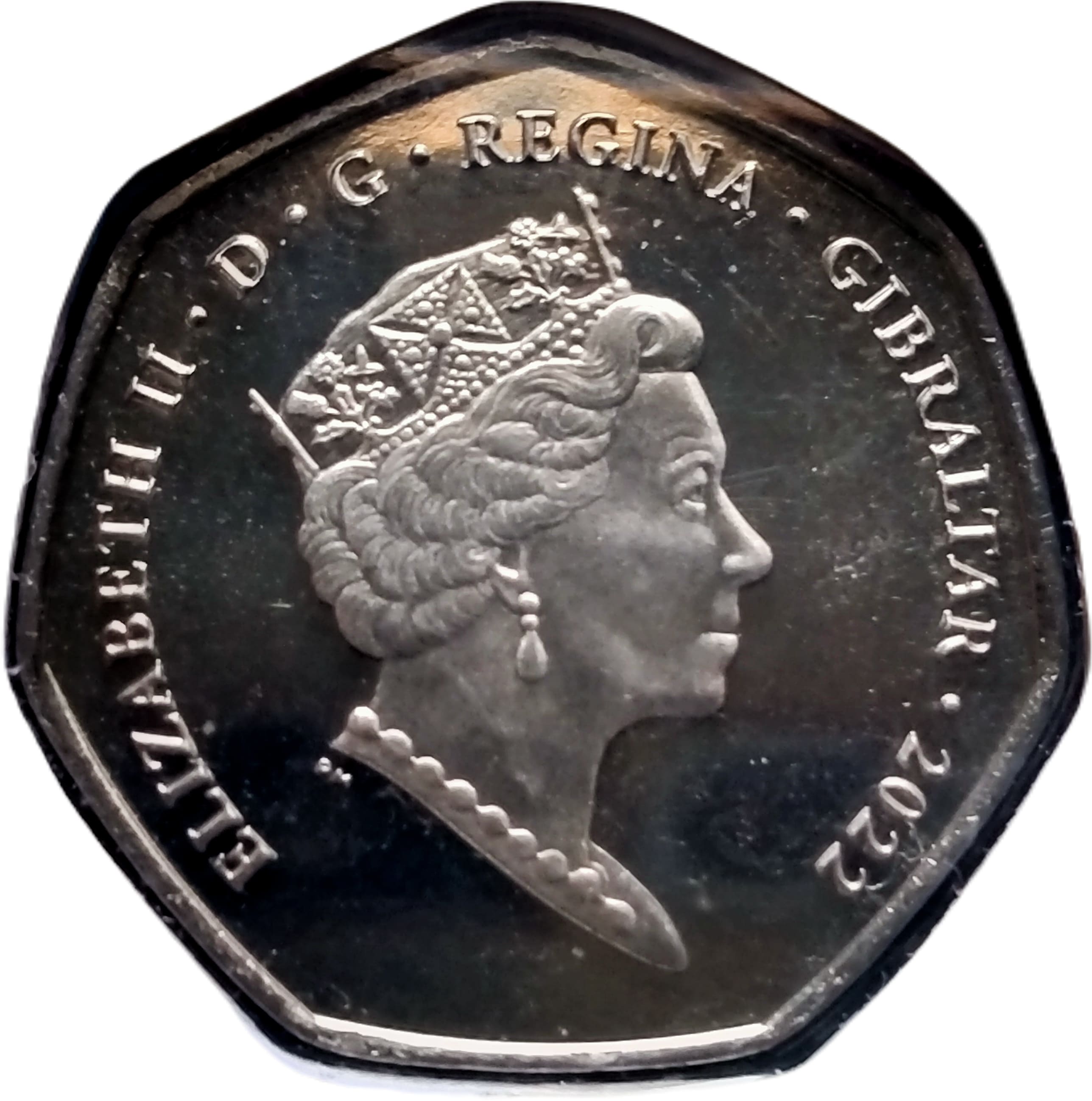 Gibraltar 50 Pence - Elizabeth II Awful Auntie