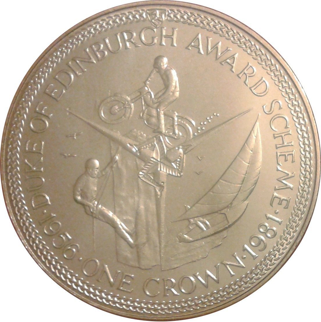 Isle of Man 1 Crown - Elizabeth II Duke of Edinburgh Award Scheme - sports reverse