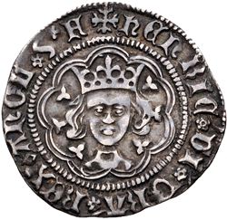 ½ Groat - Henry VI Rosette-mascle issue; Calais obverse