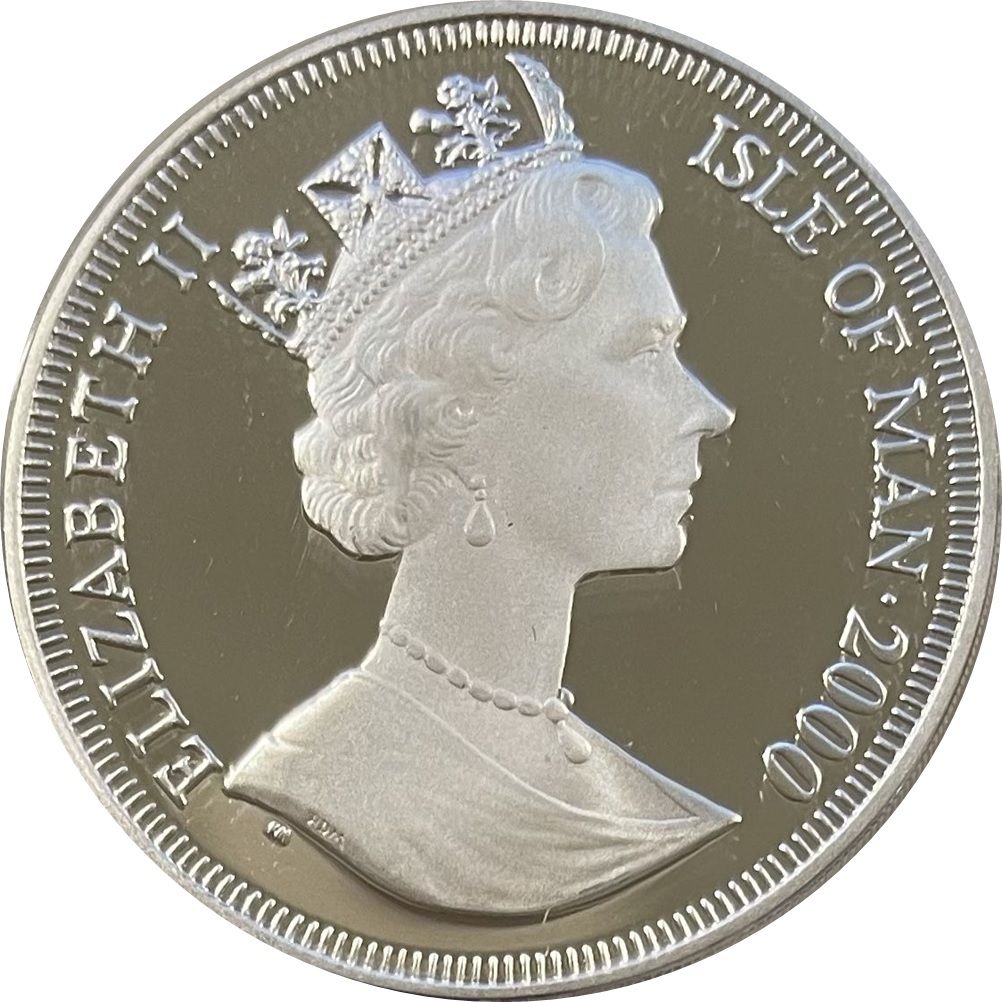 Isle of Man 1 Crown - Elizabeth II Francisco Pizarro; Silver Proof obverse