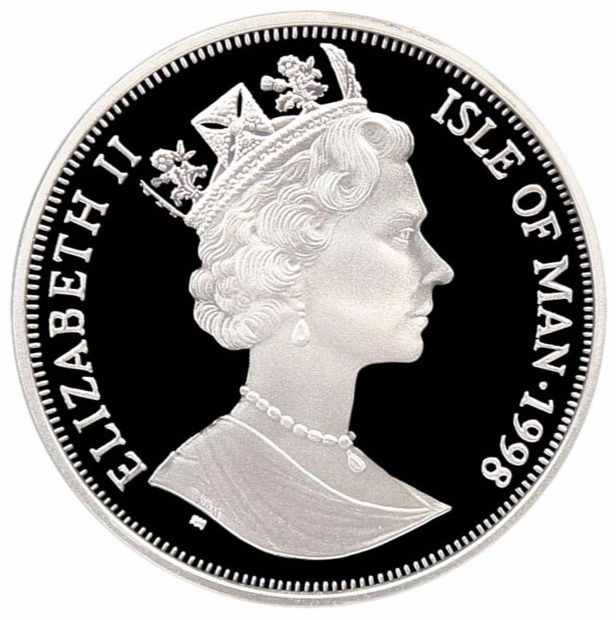 Isle of Man 1 Crown - Elizabeth II Marco Polo; Silver Proof obverse