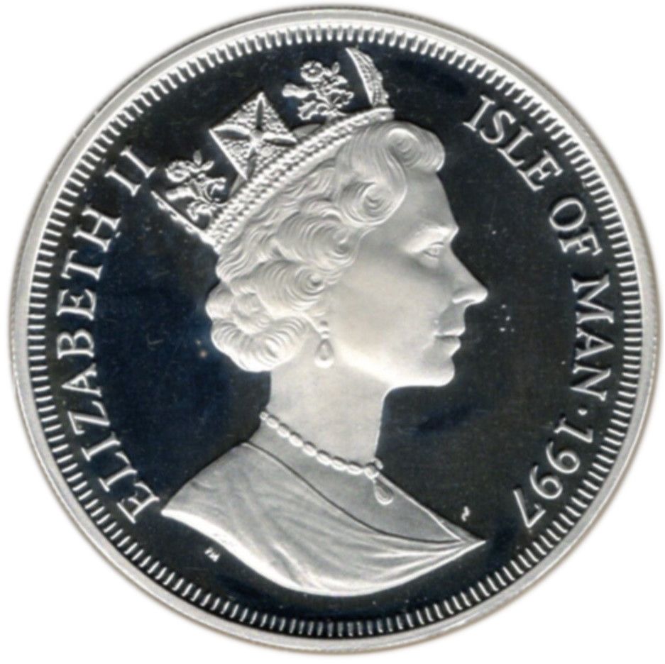 Isle of Man 1 Crown - Elizabeth II Ferdinand Magellan; Silver Proof obverse