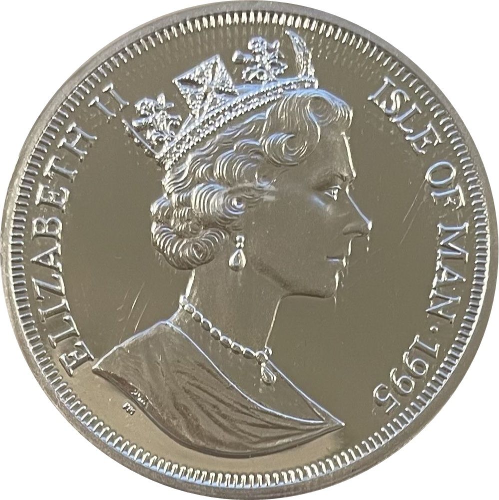 Isle of Man 1 Crown - Elizabeth II Curtiss P - 40 Tomahawk obverse