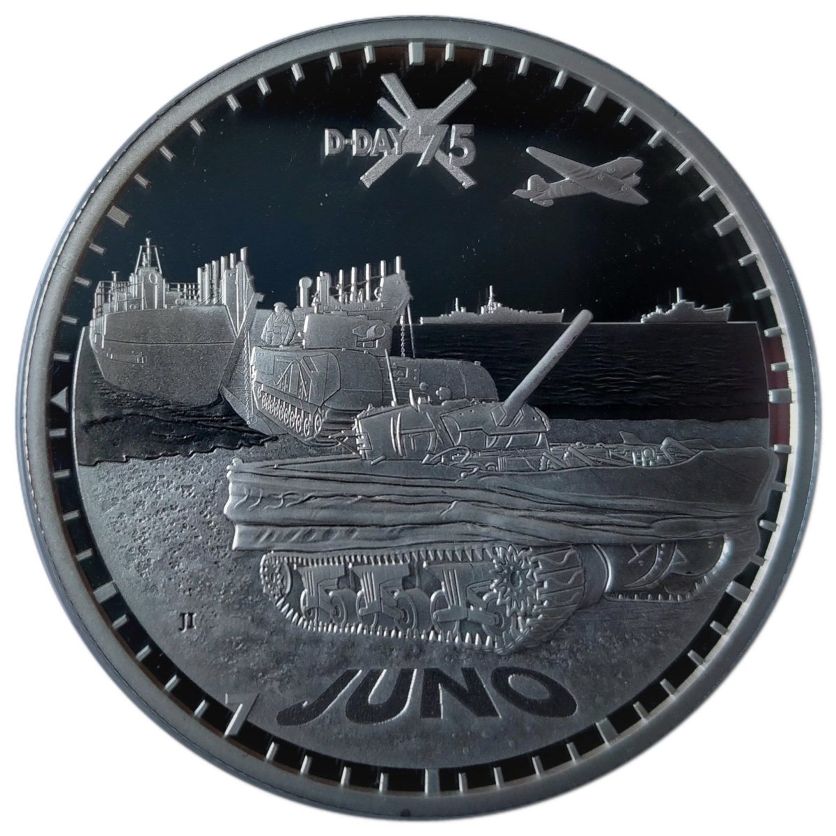 Alderney 50 Pence - Elizabeth II 75th Anniversary of D-Day - Juno obverse