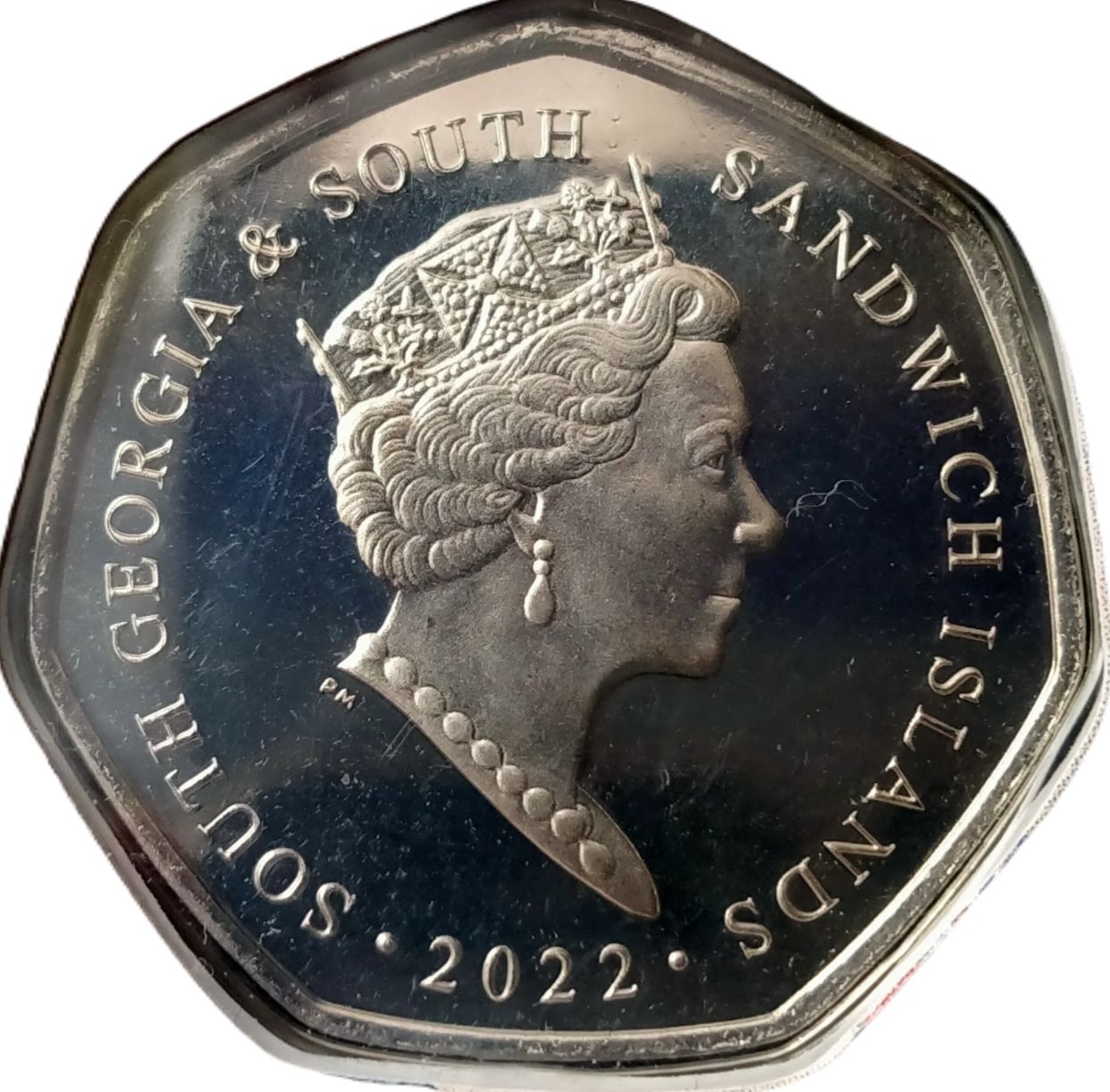 South Georgia and the South Sandwich Islands 50 Pence - Elizabeth II Platinium Jubilee obverse