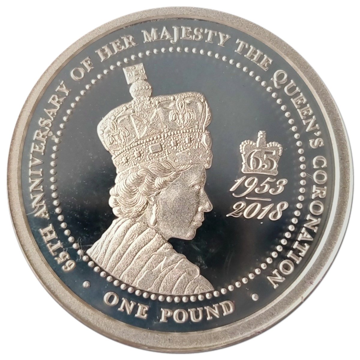 Alderney 1 Pound - Elizabeth II 65th Ann. Coronation; Silver Proof