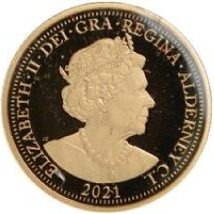 Alderney ¼ Sovereign - Elizabeth II 200th Anniversary George and the dragon obverse