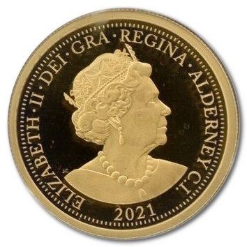Alderney ½ Sovereign - Elizabeth II 95th Birthday obverse