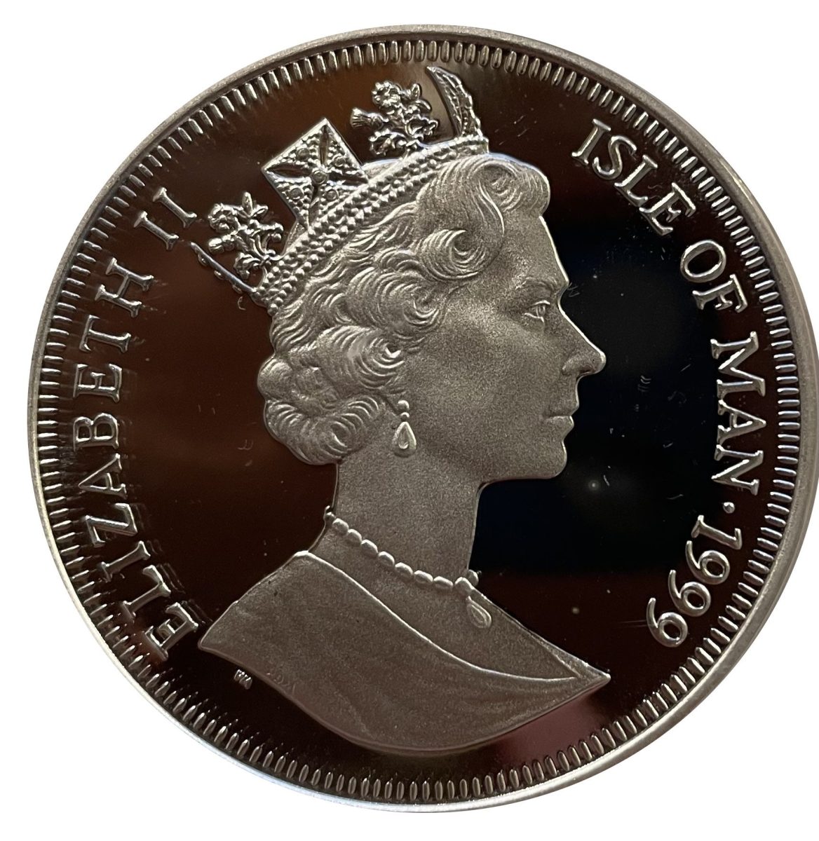Isle of Man 1 Crown - Elizabeth II Sir Walter Raleigh; Silver Proof obverse