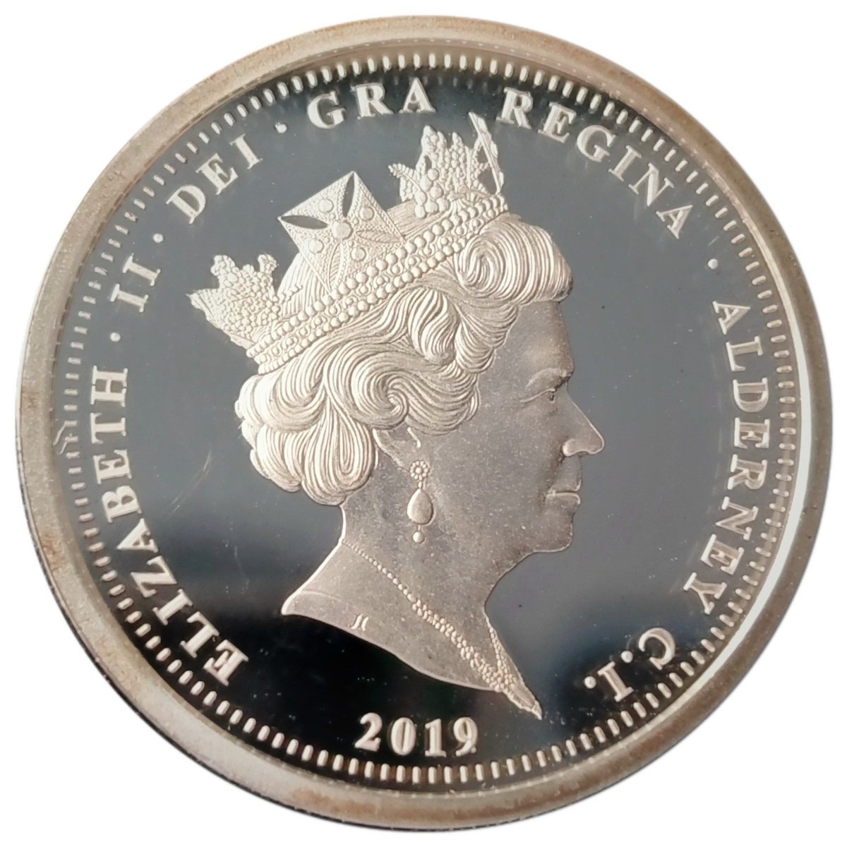 Alderney 1 Pound - Elizabeth II D-Day Soldiers obverse