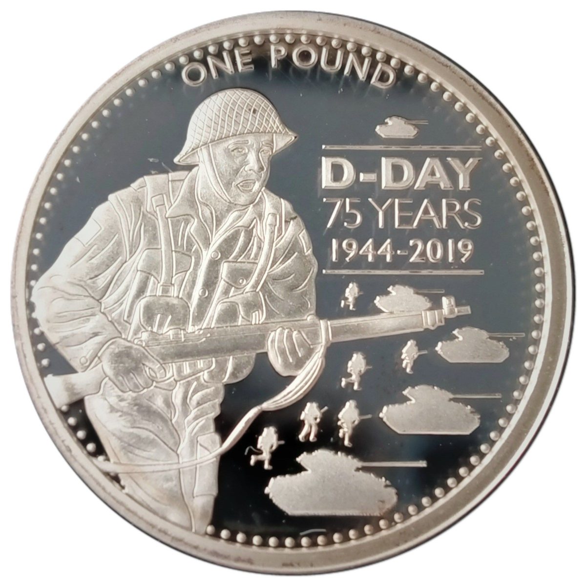 Alderney 1 Pound - Elizabeth II D-Day Soldiers