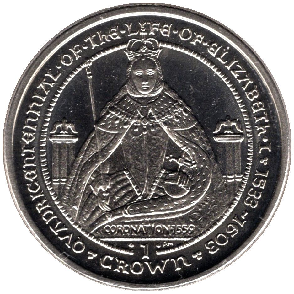 Gibraltar 1 Crown - Elizabeth II Elizabeth I - Coronation 1559 reverse