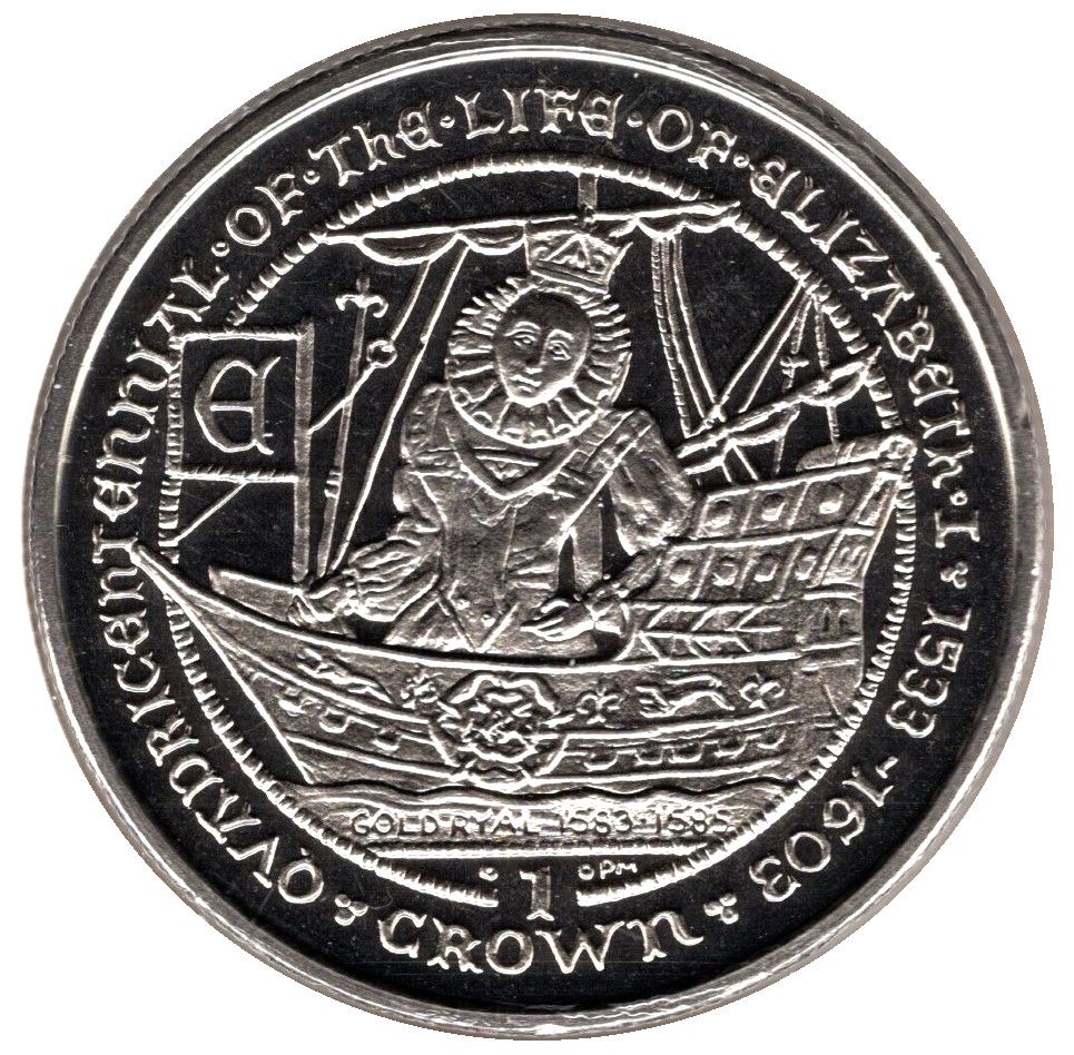Gibraltar 1 Crown - Elizabeth II Elizabeth I - Gold Ryal 1583-1585 reverse
