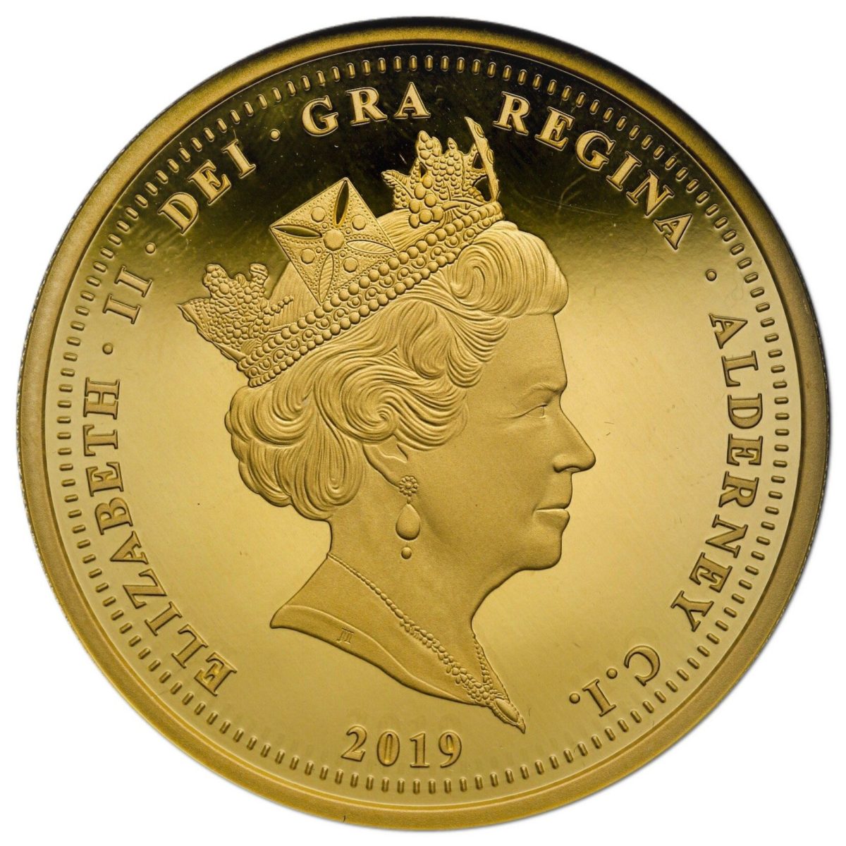 Alderney 20 Pounds - Elizabeth II Una and the Lion obverse