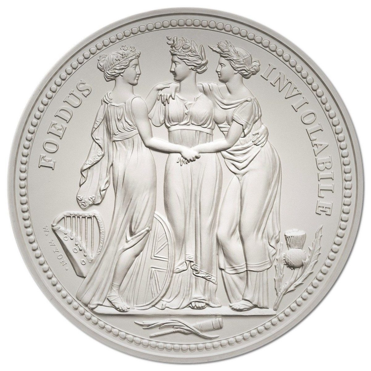 Alderney 100 Pounds - Elizabeth II Three Graces; Silver 1kg