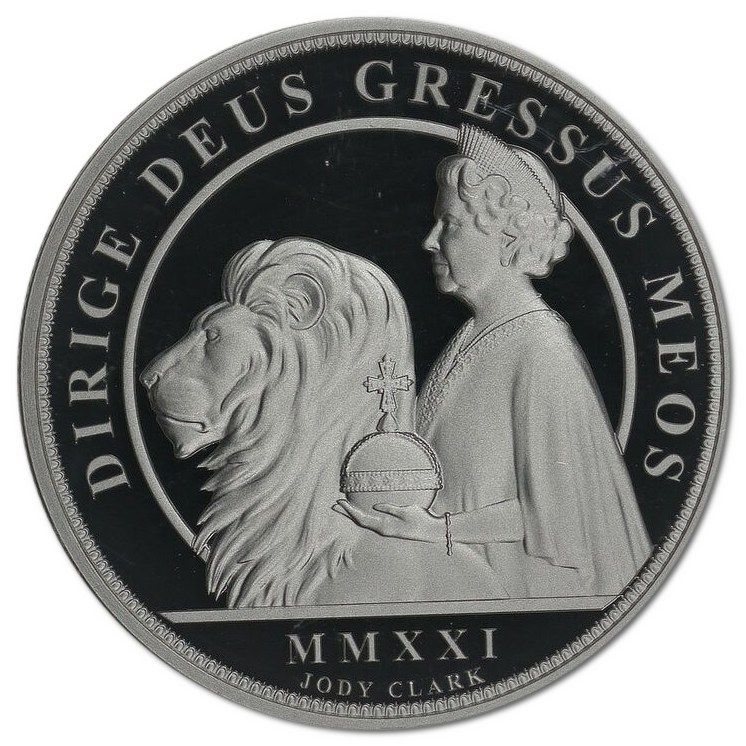 Alderney 5 Pounds - Elizabeth II 95th Birthday; Silver Piedorf