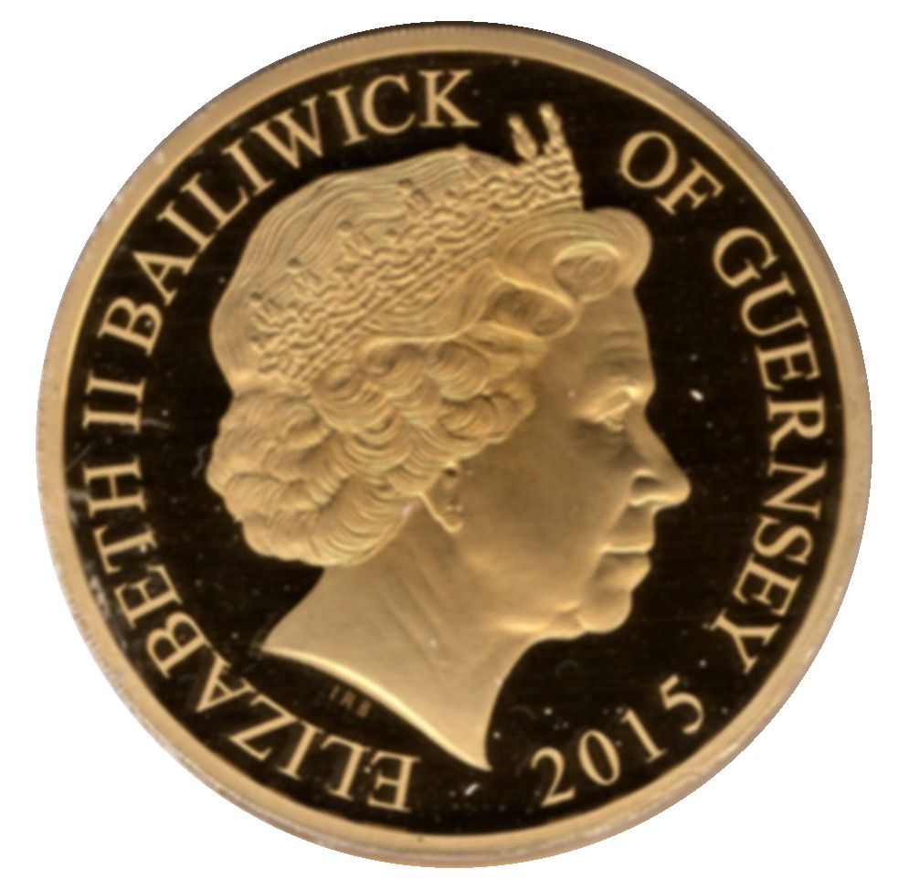 Guernsey 50 Pence - Elizabeth II Order of the Garter obverse