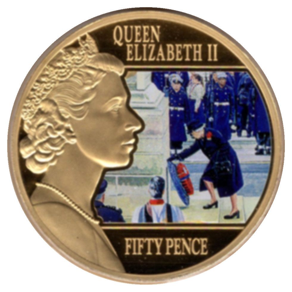 Guernsey 50 Pence - Elizabeth II Remembrance Day Ceremony reverse