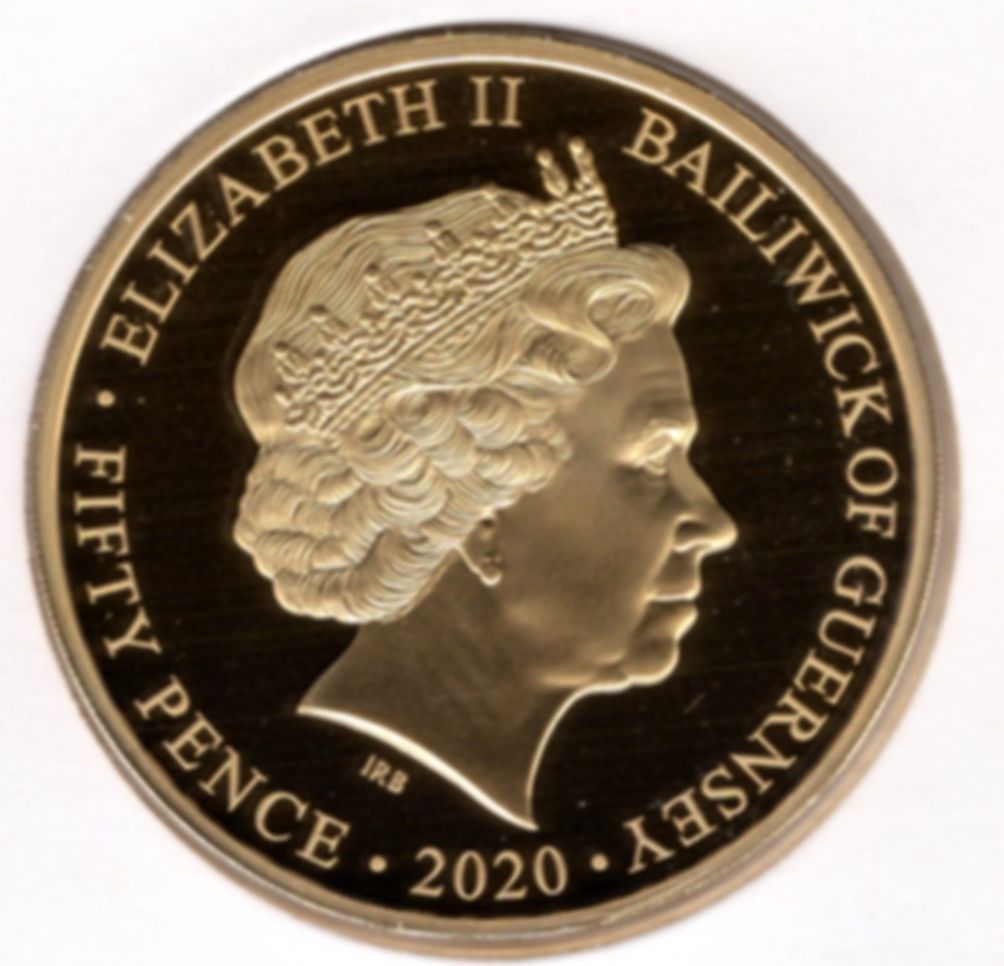 Guernsey 50 Pence - Elizabeth II 75th Anniversary of VE Day obverse