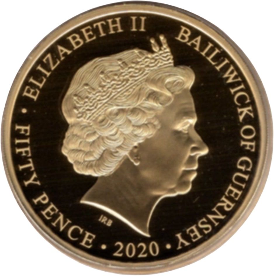 Guernsey 50 Pence - Elizabeth II 75th Anniversary of VE Day obverse