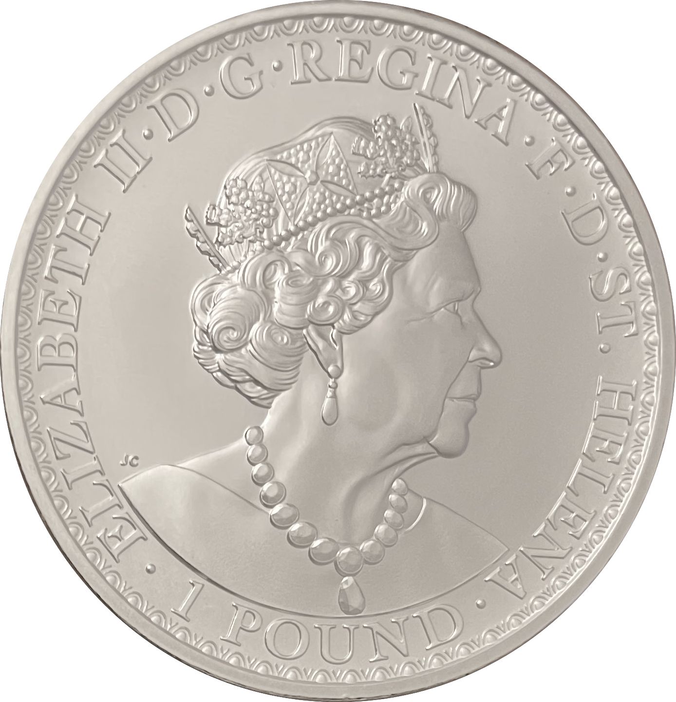 Saint Helena 1 Pound - Elizabeth II Una and the Lion obverse