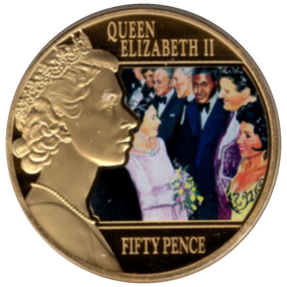 Jersey 50 Pence - Elizabeth II Royal Variety Performance reverse