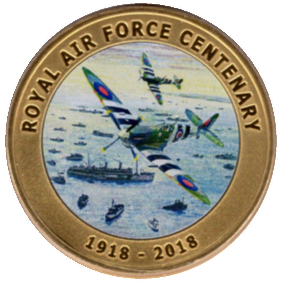 Jersey 50 Pence - Elizabeth II Royal Air Force Centenary - Supermarine Spitfire
