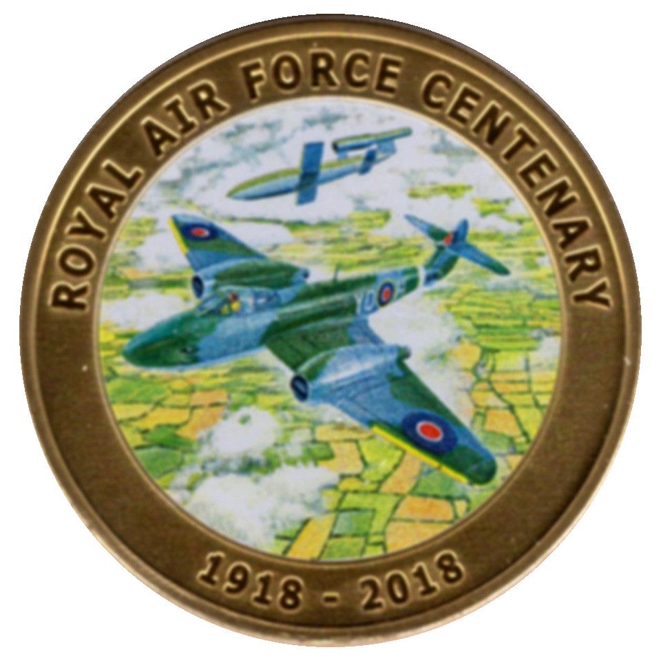 Jersey 50 Pence - Elizabeth II Royal Air Force Centenary - Gloster Meteor