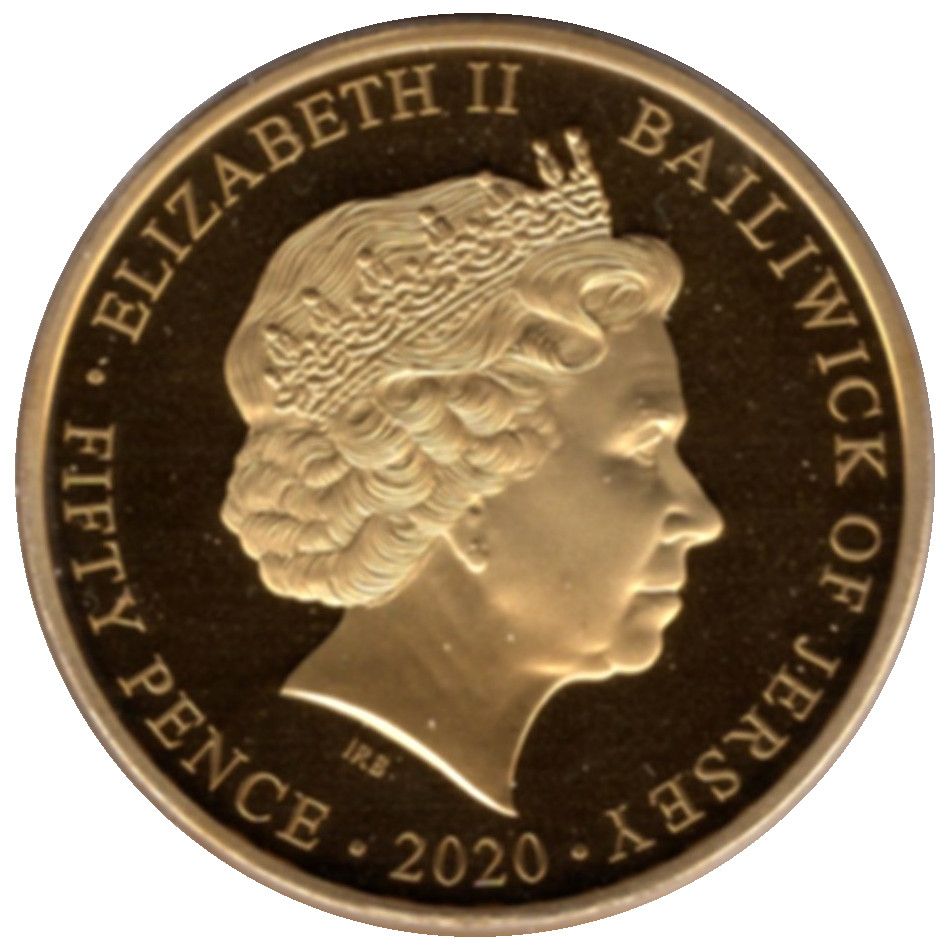 Jersey 50 Pence - Elizabeth II VE Day - Firefighters obverse