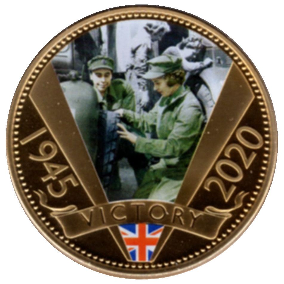 Jersey 50 Pence - Elizabeth II VE Day - Princess Elizabeth in uniform