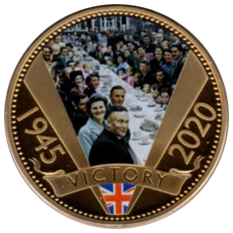 Jersey 50 Pence - Elizabeth II VE Day - Street Party