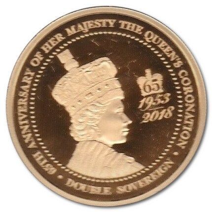 Alderney 2 Sovereigns - Elizabeth II 65th Ann. Coronation