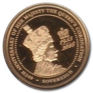 Alderney 1 Sovereign - Elizabeth II 65th Ann. Coronation