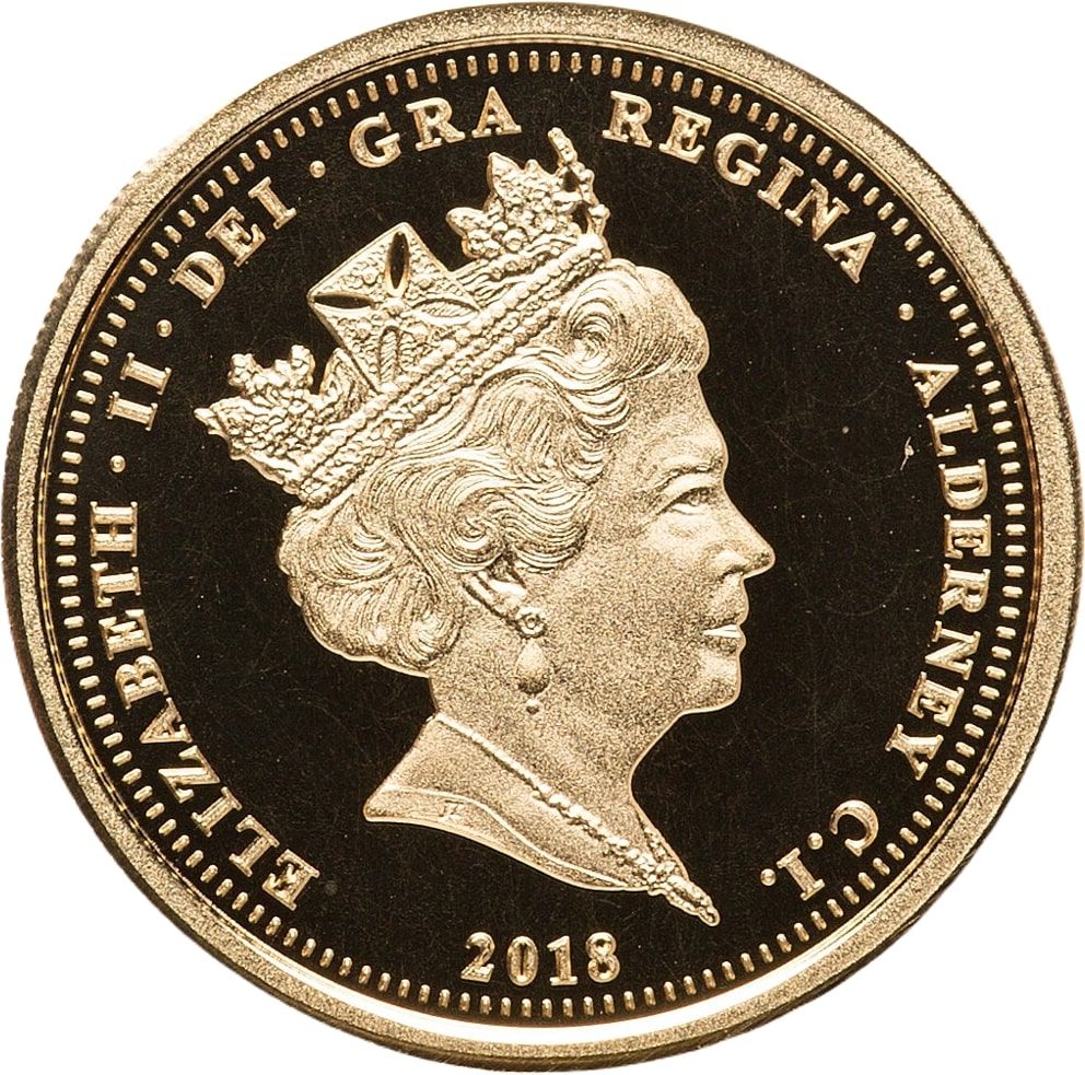 Alderney ½ Sovereign - Elizabeth II 65th Ann. Coronation obverse
