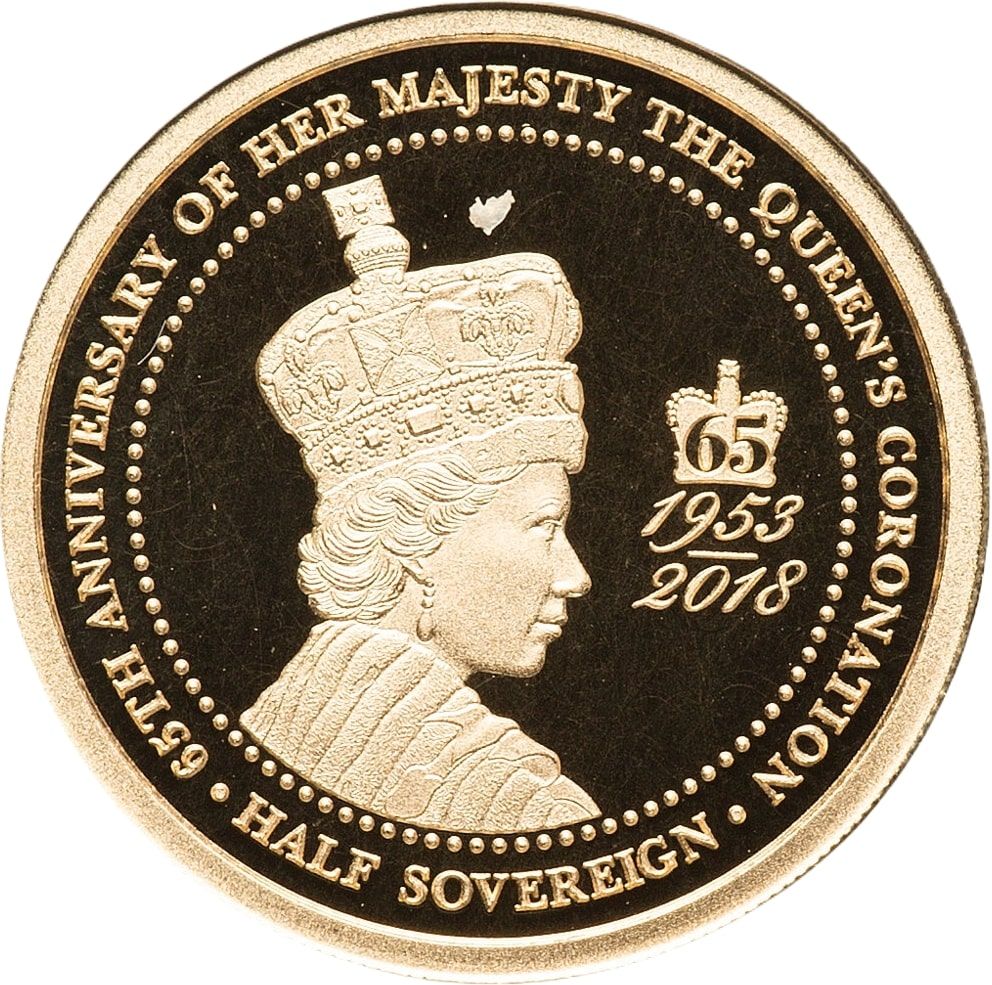 Alderney ½ Sovereign - Elizabeth II 65th Ann. Coronation