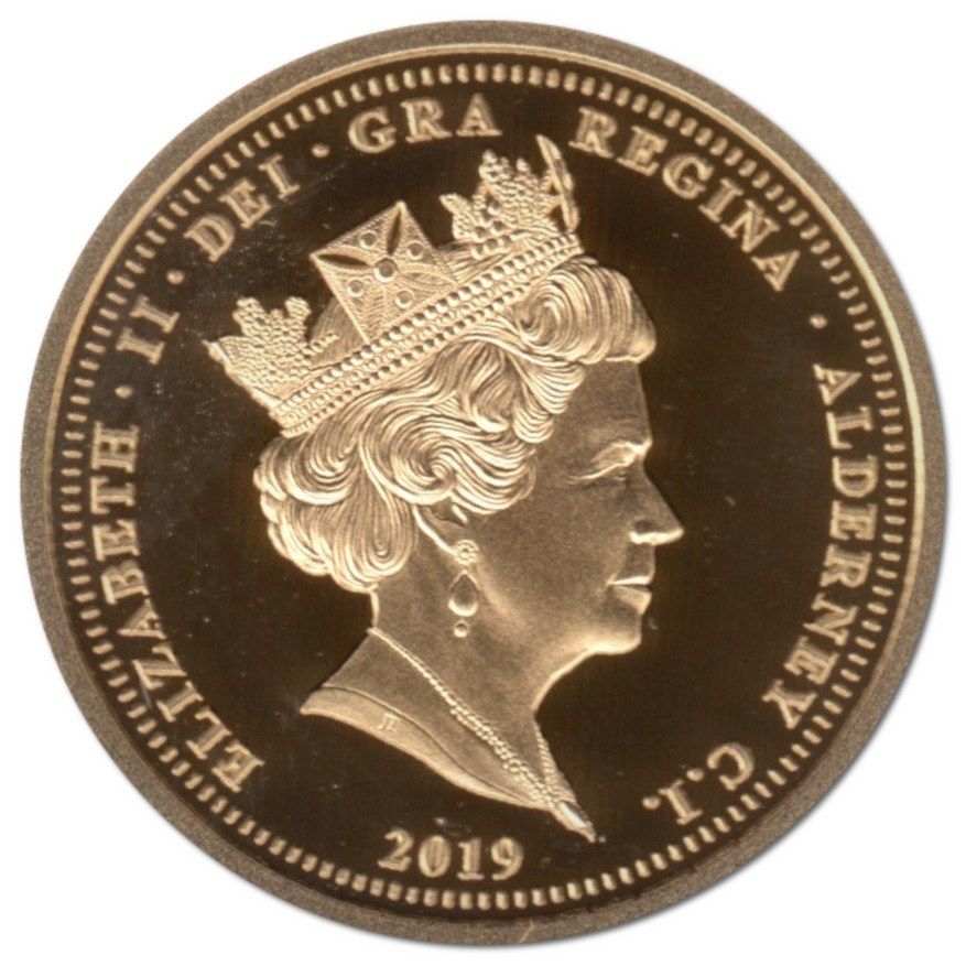 Alderney 1 Pound - Elizabeth II The 50th Anniversary of Concorde; Gold obverse