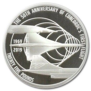Alderney 25 Pounds - Elizabeth II The 50th Anniversary of Concorde reverse
