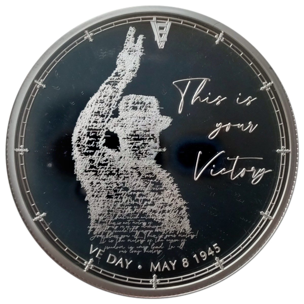 Alderney 5 Pounds - Elizabeth II 75th Anniversary VE-Day
