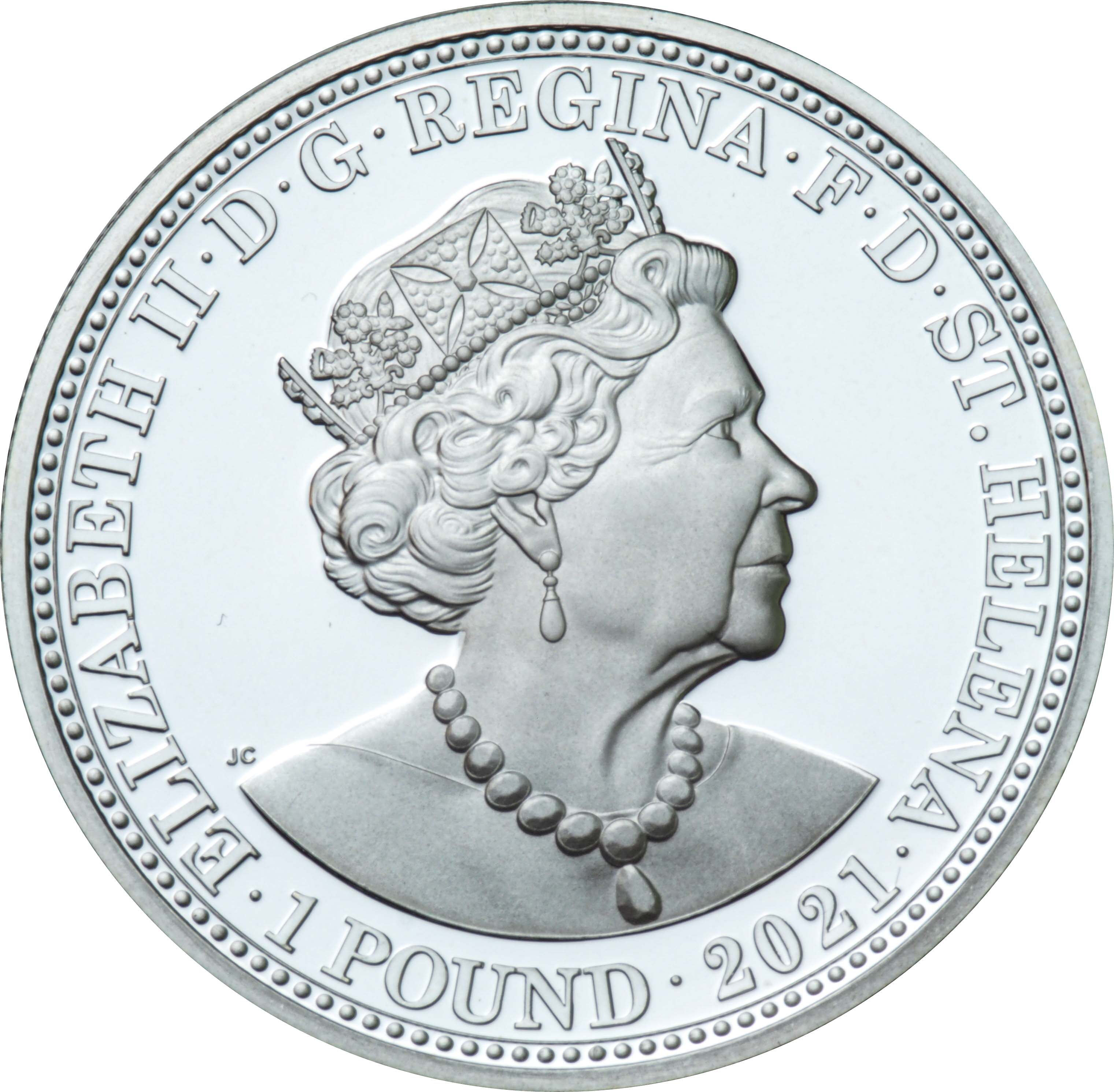 Saint Helena 1 Pound - Elizabeth II Three Graces obverse